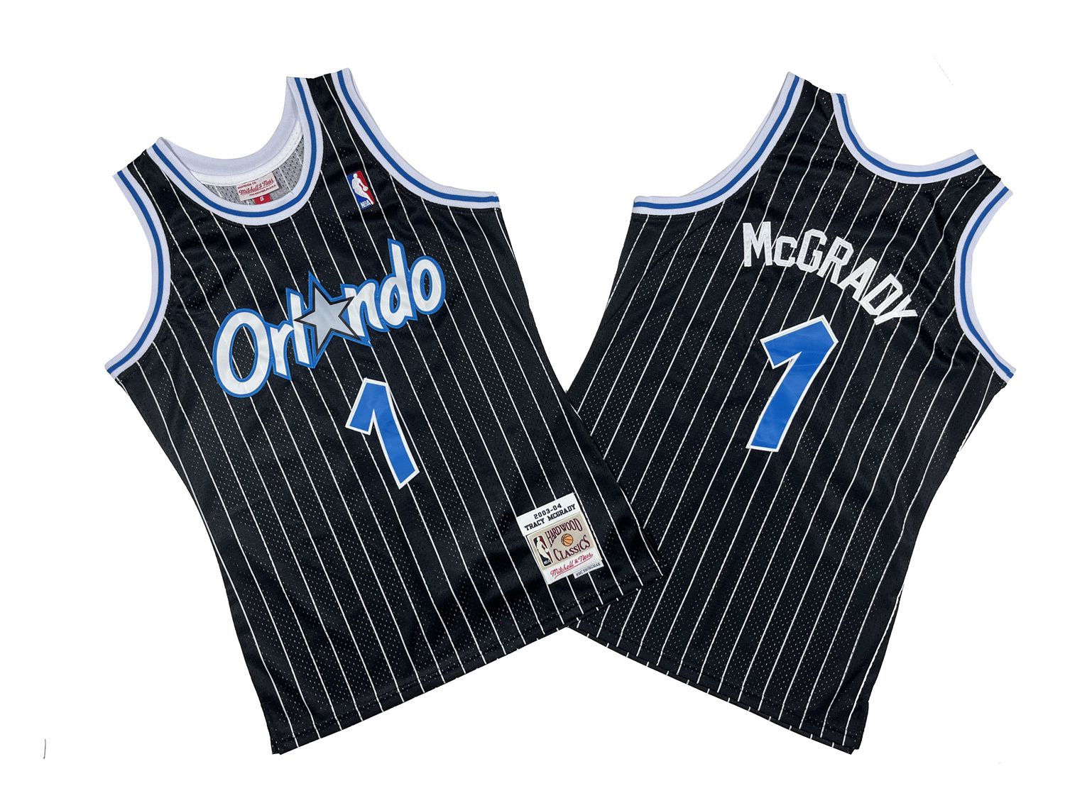 Men Orlando Magic #1 Mcgrady Black Throwback NBA Jersey